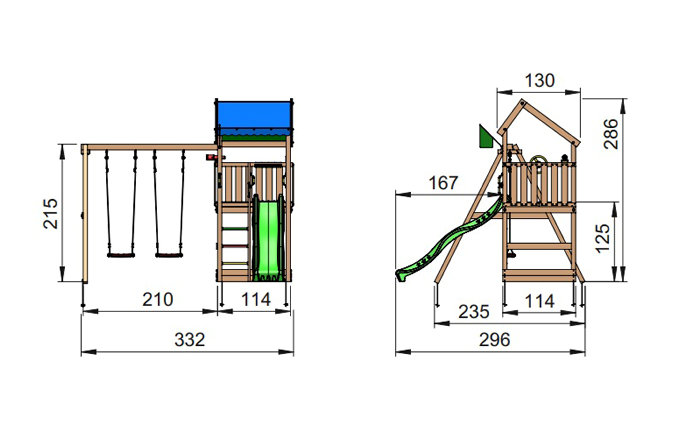 Jungle Gym Home legetårn m/gyngemodul